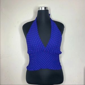 Love Tree Blue back halter top